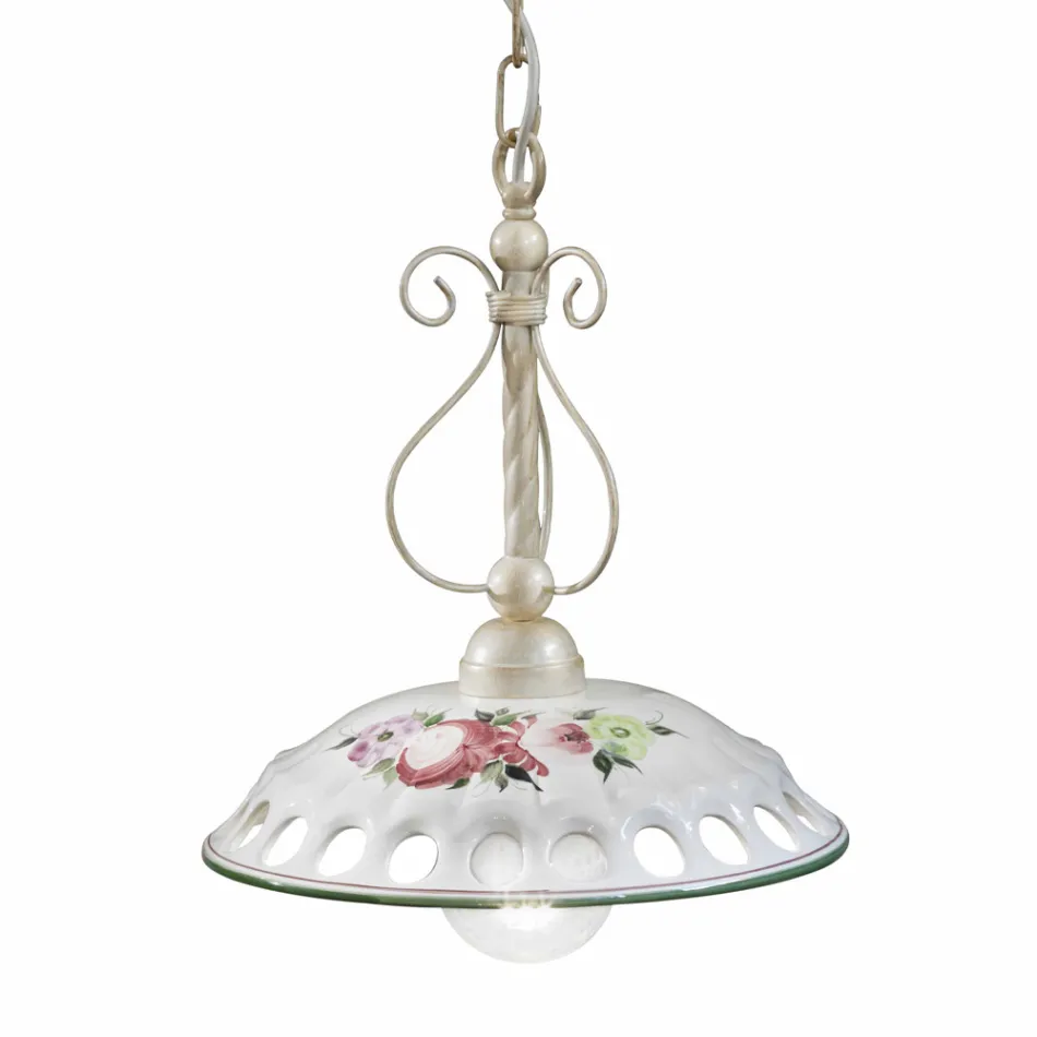 Candeeiro de Suspensão de Cerâmica Artesanal com Passanastri - Nápoles Viadurini