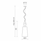 Candeeiro de Suspensão em Cerâmica Branca Abajur em Linho Long Design - Cadabra Viadurini