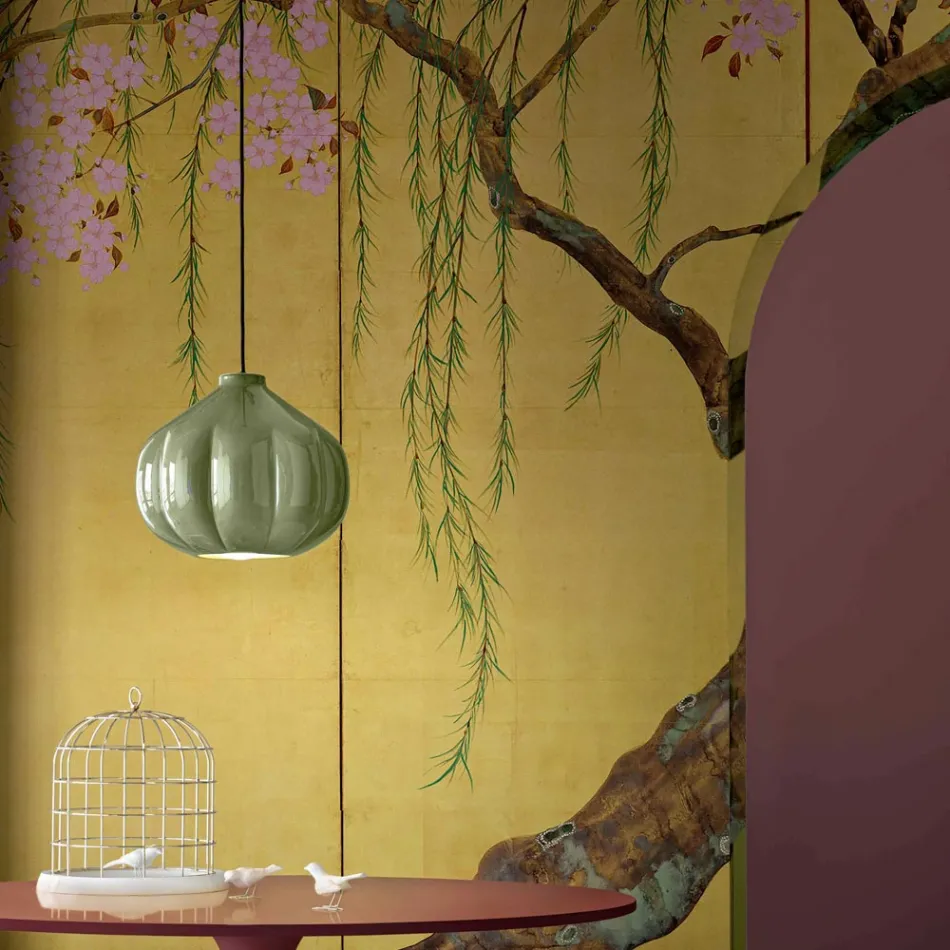 Candeeiro suspenso de cerâmica de 2 acabamentos Made in Italy - Afoxe Viadurini