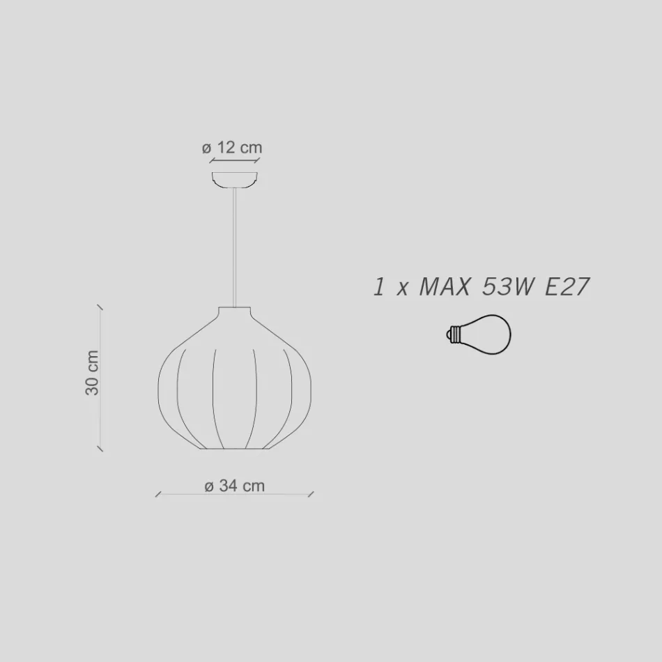 Candeeiro suspenso de cerâmica de 2 acabamentos Made in Italy - Afoxe Viadurini