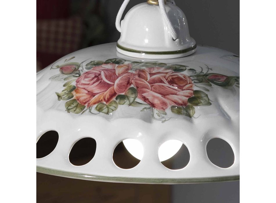 Lâmpada de suspensão cerâmica artesanal com Passanastri - Nápoles Viadurini
