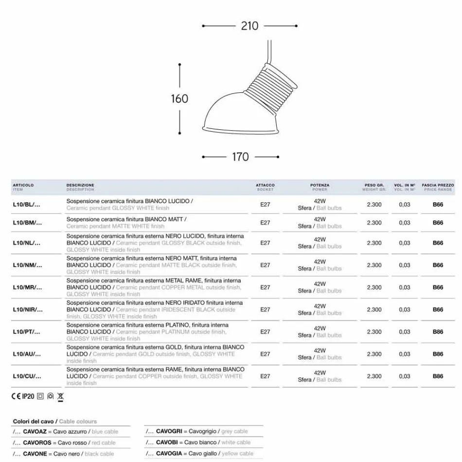 Candeeiro de mesa Ceramic Glaze The 10 Aldo Bernardi Viadurini