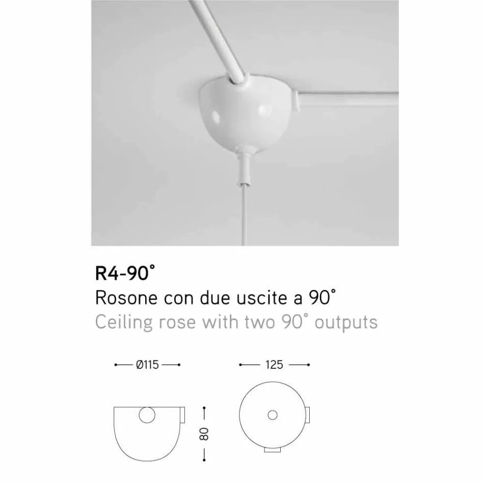 A luminária Ceramic Glaze, subiu para duas saídas a 90 ° Viadurini