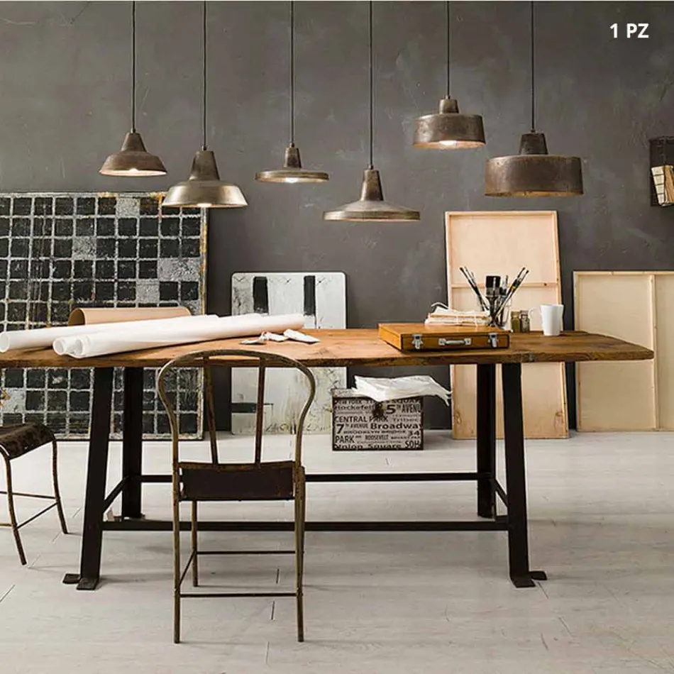 Pendente em ferro envelhecido com sino Virginia Il Fanale Viadurini