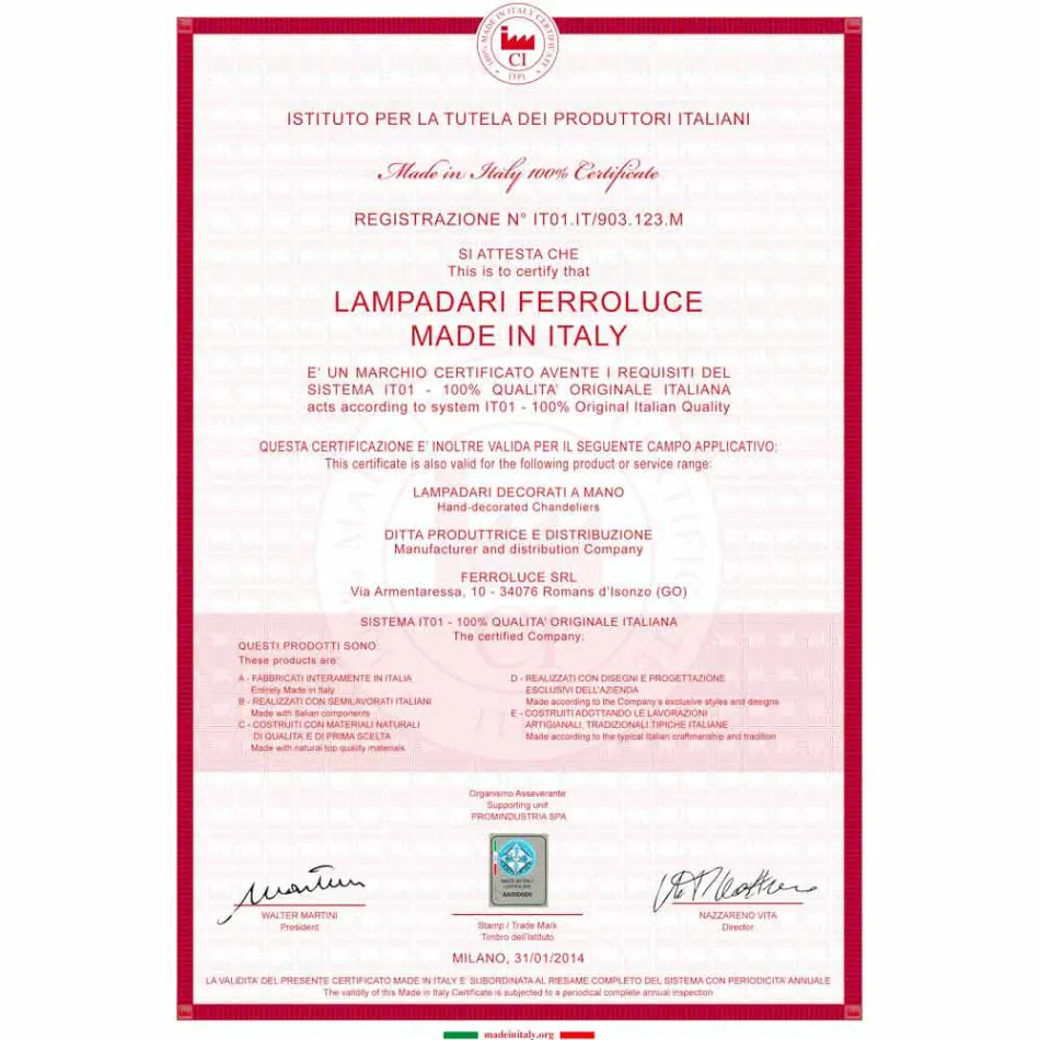 Suspensão de ferro antigo de lâmpada e cerâmica Teresa Ferroluce Viadurini