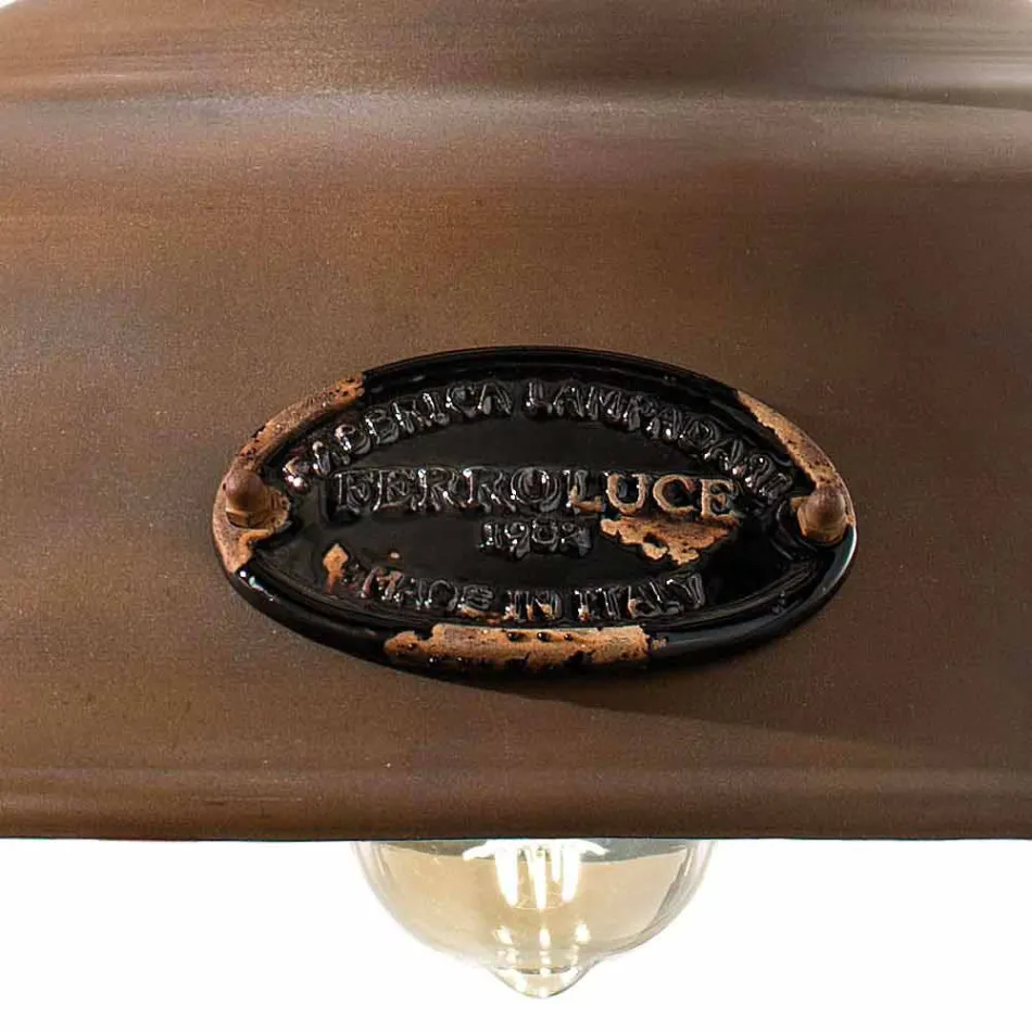 Lâmpada de ferro e cerâmica corten Lois Ferroluce Viadurini