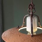 Lâmpada de Suspensão em Ferro e Cerâmica Bruta Feita à Mão - Bolonha Viadurini