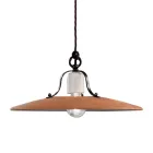 Lâmpada de Suspensão em Ferro e Cerâmica Bruta Feita à Mão - Bolonha Viadurini