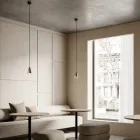 Candeeiro suspenso em ferro e vidro fabricado na Itália - Nublado Viadurini