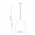 Candeeiro de Suspensão em Grés Antracite e Design Interior Branco - Edmondo Viadurini