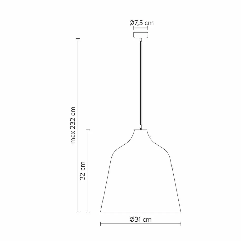 Candeeiro de Suspensão em Grés Antracite e Design Interior Branco - Edmondo Viadurini