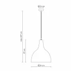 Candeeiro de Suspensão em Grés Antracite e Esmalte Interior Branco Design - Edmondo Viadurini