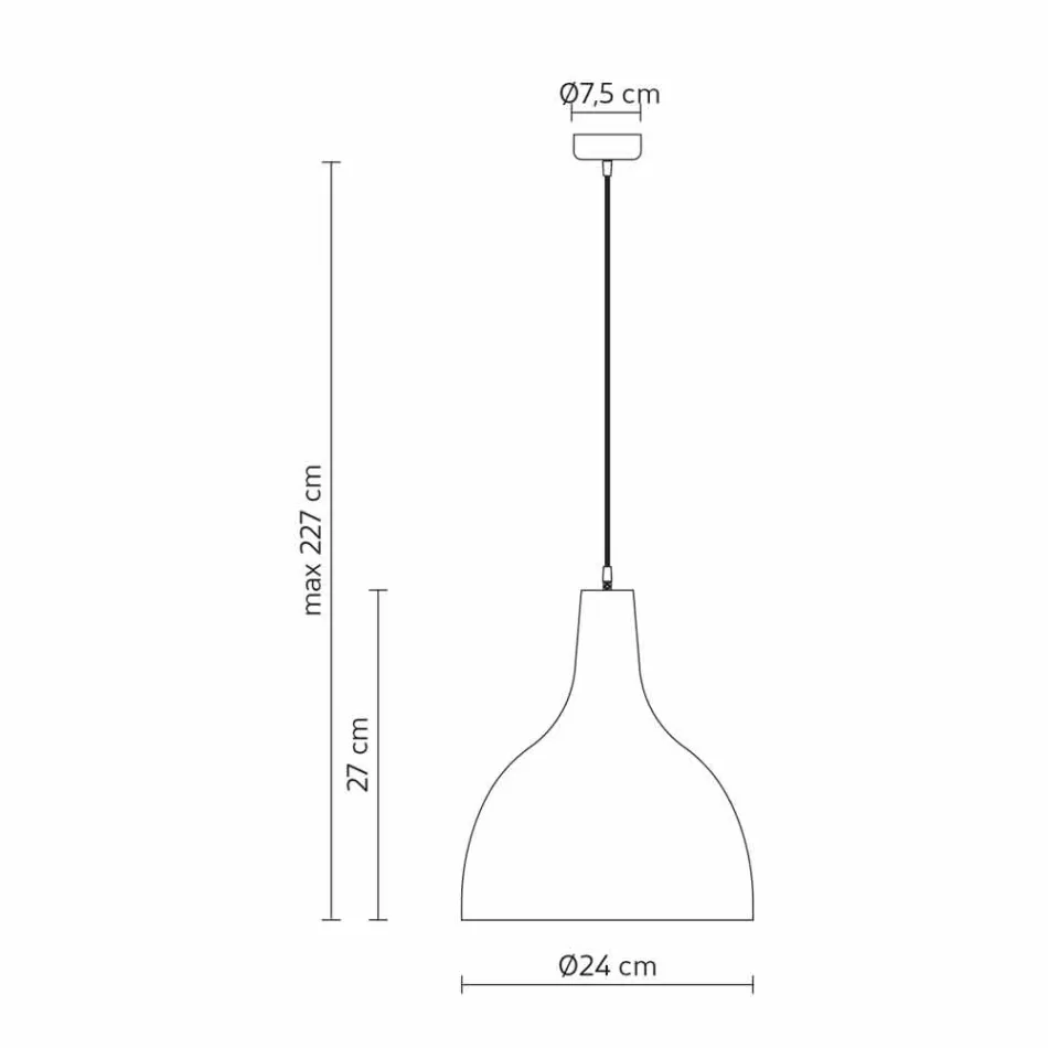 Candeeiro de Suspensão em Grés Antracite e Esmalte Interior Branco Design - Edmondo Viadurini