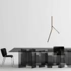 Luminária de Suspensão em Madeira Maciça em Diferentes Acabamentos Made in Italy - Orlov Viadurini