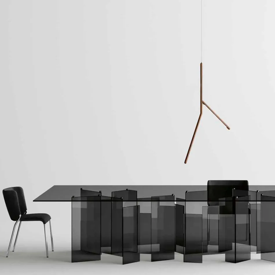 Luminária de Suspensão em Madeira Maciça em Diferentes Acabamentos Made in Italy - Orlov Viadurini