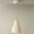 Lâmpada de suspensão em majólica toscana feita à mão na Itália - Toscot Rossi Viadurini