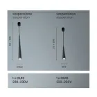 Candeeiro de Suspensão em Tamanhos 2 Branco, Preto ou Metal Dourado - Girotondo Viadurini