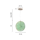 Candeeiro de Suspensão em Metal e Vidro Decorado com Linhas Concêntricas - Hackberry Viadurini