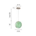 Candeeiro de Suspensão em Metal e Vidro Decorado com Linhas Concêntricas - Hackberry Viadurini