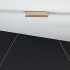 Lâmpada de suspensão em metal com acabamento dourado com LED regulável - Raiss Viadurini