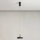 Lâmpada de suspensão em metal pintado de preto e luz LED - Hornbeam Viadurini