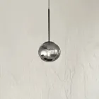 Candeeiro de Suspensão em Metal Pintado e Vidro Soprado - Ailanto Viadurini