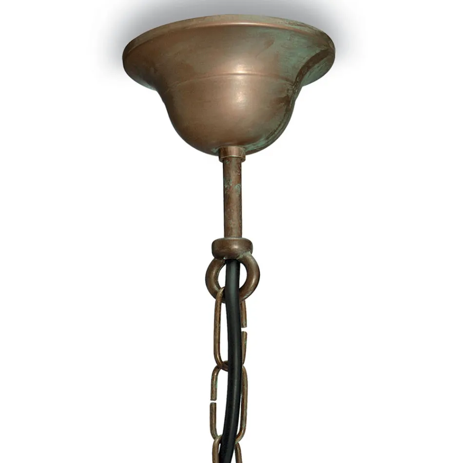 Luminária pendente Elfico em latão, vidro opalino e classificação IP44. Viadurini