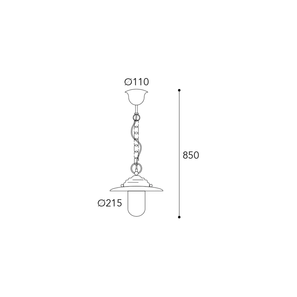 Luminária pendente Elfico em latão, vidro transparente e classificação IP44. Viadurini