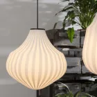 Candeeiro de Suspensão em Vidro Branco em Filigrana Design Pontiagudo - Caravana Viadurini