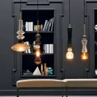 Candeeiro de Suspensão em Vidro e Tecido Murano, Fabricado na Itália - Missi Viadurini