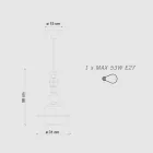 Luminária pendente em vidro e cerâmica colorida fabricada na Itália - Lariat Viadurini