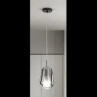 Luminária Pendente em Vidro e Arame Transparente Made in Italy - Trilly Viadurini