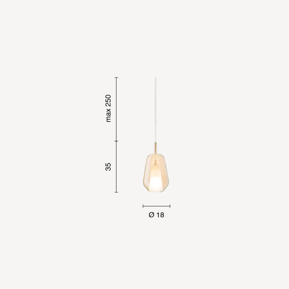 Luminária Pendente em Vidro e Arame Transparente Made in Italy - Trilly Viadurini