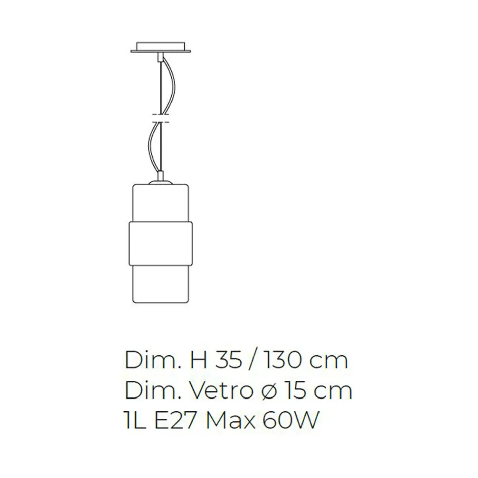 Lâmpada de suspensão em vidro soprado à mão em Veneza 15 cm - Satomi Viadurini
