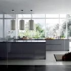 Lâmpada de suspensão de vidro soprado feita em Veneza - bambu Viadurini