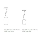 Lâmpada de suspensão de vidro soprado feita em Veneza - bambu Viadurini