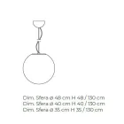 Lâmpada suspensa de vidro veneziano branco soprado à mão - Lua Viadurini