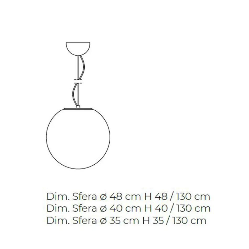 Lâmpada suspensa de vidro veneziano branco soprado à mão - Lua Viadurini