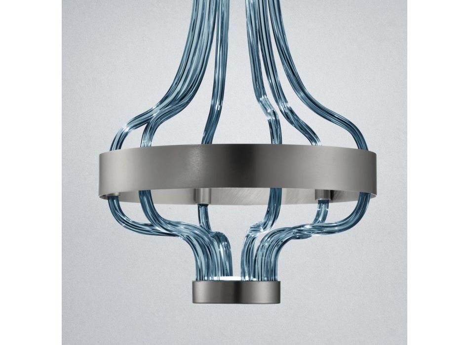 Lâmpada de Suspensão em Vidro Veneziano e Metal Made in Italy - Deborah Viadurini