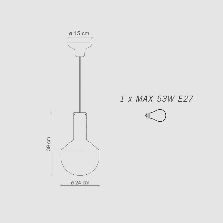 Candeeiro suspenso em vidro pintado fabricado na Itália - Selaron Viadurini
