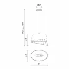 Lâmpada de suspensão em fibra de vidro branca e design elegante de metal - solar Viadurini