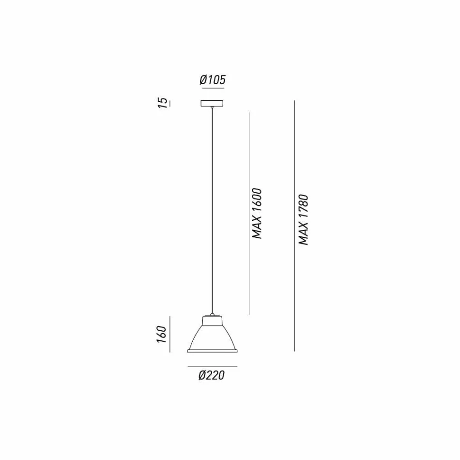 Luminária pendente industrial Iron Loft Mini Il Fanale Viadurini
