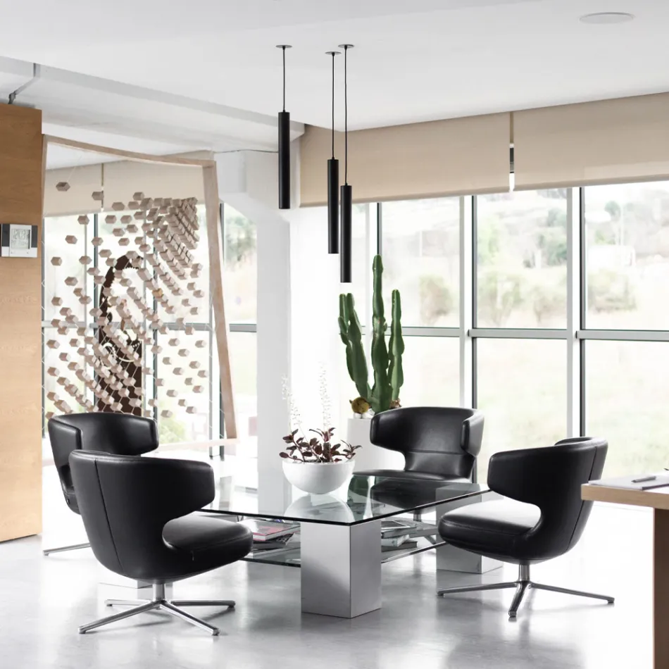 Candeeiro de Suspensão Recessed Led em Alumínio Branco ou Preto - Rebolla Viadurini