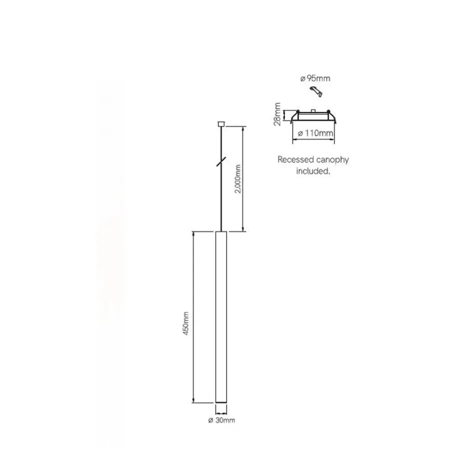 Candeeiro de Suspensão Recessed Led em Alumínio Branco ou Preto - Rebolla Viadurini