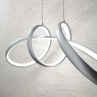 Pendente Led em Metal Prateado, 2 Tamanhos Design Moderno - Lumino Viadurini