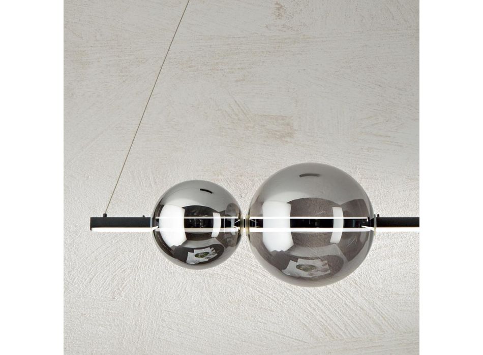 Lâmpada de suspensão LED em metal e vidro branco, preto ou dourado - Snidget Viadurini