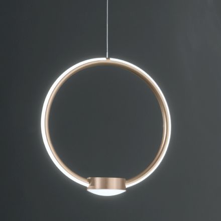 Lâmpada LED de suspensão de metal com difusor de polímero - Lumina Viadurini