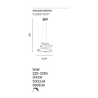 Candeeiro de Suspensão LED em Branco ou Metal Pintado a Prata - Rivolta Viadurini