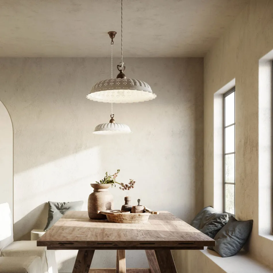 Candeeiro de suspensão de cerâmica Liberty Ø42 Anita Il Fanale Viadurini