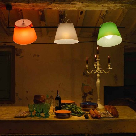 Moderna luminária com 3 luzes em aço, L.150xP.32cm, Gemma Viadurini